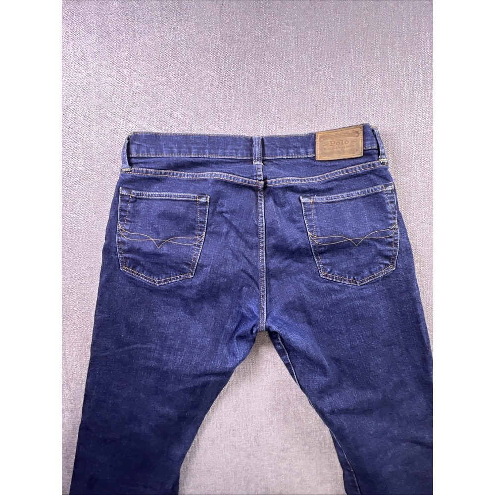 Polo Ralph Lauren Jeans Men's 34x32 Blue Dark Wash Straight Preppy City Logo - Picture 14 of 16
